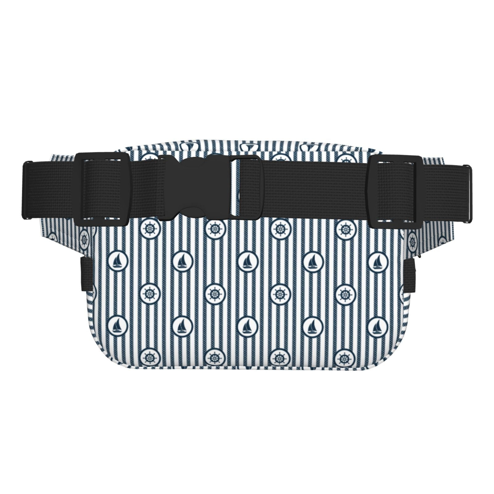 Picia Nautical1 Print Square Double-Layer Waist Bag Mini Adjustable Waist Belt Bag Exercise Running Travel Hiking