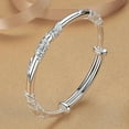 thumbnail image 4 of #Pure Sterling Silver Bangle Cuff Bracelets, Adjustable Handmade T0T F7, 4 of 8