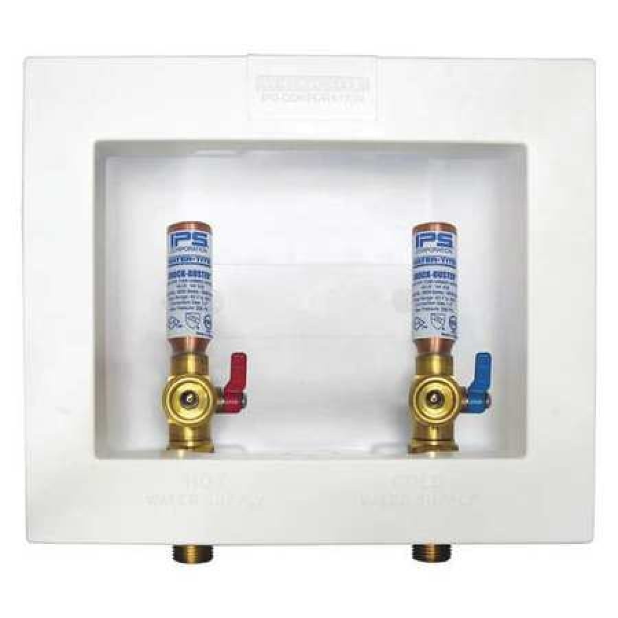 Washing Machine Box With Pex Valves And Hammer Arrestors, 1/2 In. Pex