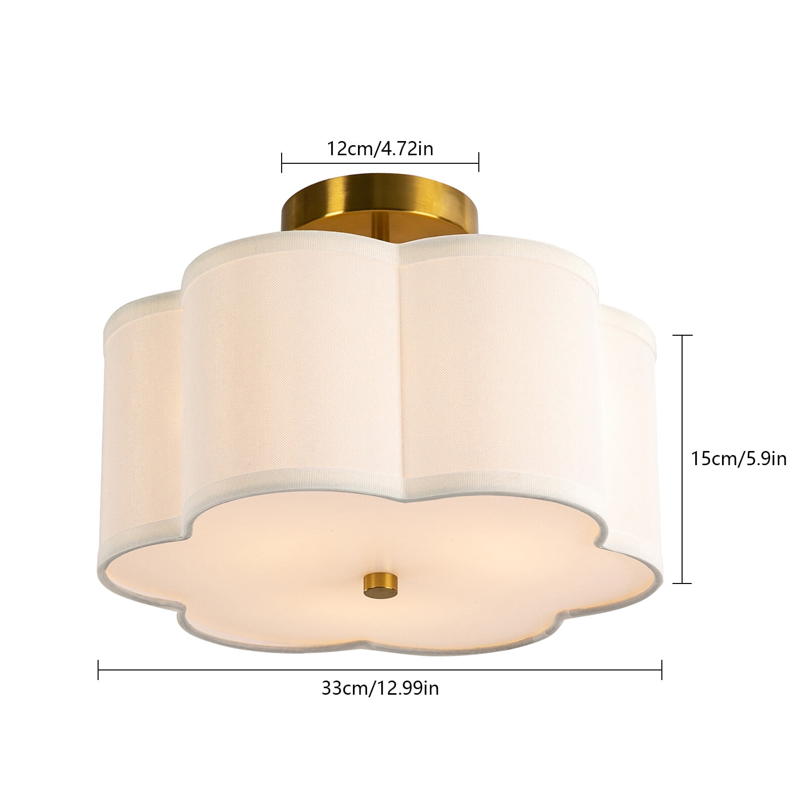 Flush Mount Ceiling Light, Ceiling Light Fixture, Ceiling Lamp for Living Rooms, Bedrooms, Kitchens, Dining Rooms, Entrances (12.99*5.9inch) (Not Included Bulbs)