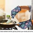 thumbnail image 4 of Cute Oven Mitts,Pioneer Flower Floral Print Pattern Oven Mitt 2-Pack Set,Kitchen Gloves for Oven,Heat Resistant Oven Mitts 7.7"x12", 4 of 7