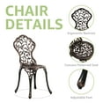 thumbnail image 6 of JOIVI Patio Bistro Table Set, 3 Piece Outdoor Rust-Resistant Cast Aluminum Dinning Table, Bronze, 6 of 8