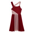 thumbnail image 5 of Xnihocha Womens Girls Lyrical Dance Costume Sleeveless Color Block Ballet Leotard Dress Dancewear Burgundy M, 5 of 6