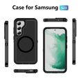 thumbnail image 3 of Magnetic for Samsung Galaxy S23 Case,Compatible with MagSafe,Military Grade Dropproof Translucent Matte Hard Back Soft Edge Anti-Fingerprint Protective Case for Samsung Galaxy S23,Black, 3 of 9