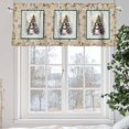 thumbnail image 5 of Christmas Snowman Valances for Windows, 54 x 18in, Xmas Tree Holly Bell Graffiti Retro Rod Pocket Kitchen Valance Curtain Light Filtering Window Treatments for Living Room Bedroom, 1 Panel, 5 of 7