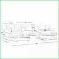 thumbnail image 5 of Modern 3-Seat Modular Sectional Sofa with Ottomans - Vintage Velvet Convertible Couch for Living Room, Olive Green, 5 of 14