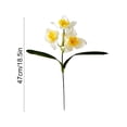 thumbnail image 2 of ddioayh Artificial Flower Realistic Silk Daffodil with Green Leaves Faux Table Centerpiece Lifelike Spring Decor 1 Piece for Home Wedding Decoration, 2 of 6