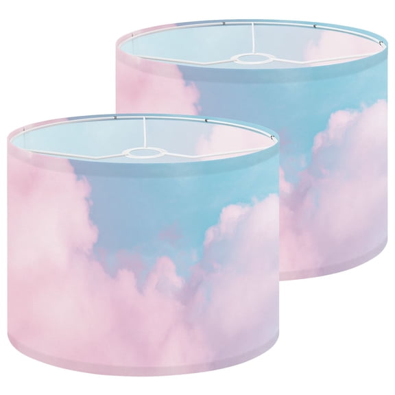 Lampshades 2 Pack Cloud series Colorful cotton candy Soft fog clouds pastel 13"x13"x10" Light Shade for Table Lamps Floor Lamp Shades Lampshade Replacement Easy Assembly