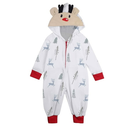 

LWZWM Matching Christmas Onesies Pajamas for Family Holiday PJs for Women Men Kids Couples Adult Vacation Cute Printed Loungewear Hoodies Pajamas Jumpsuit Kids 2 Years