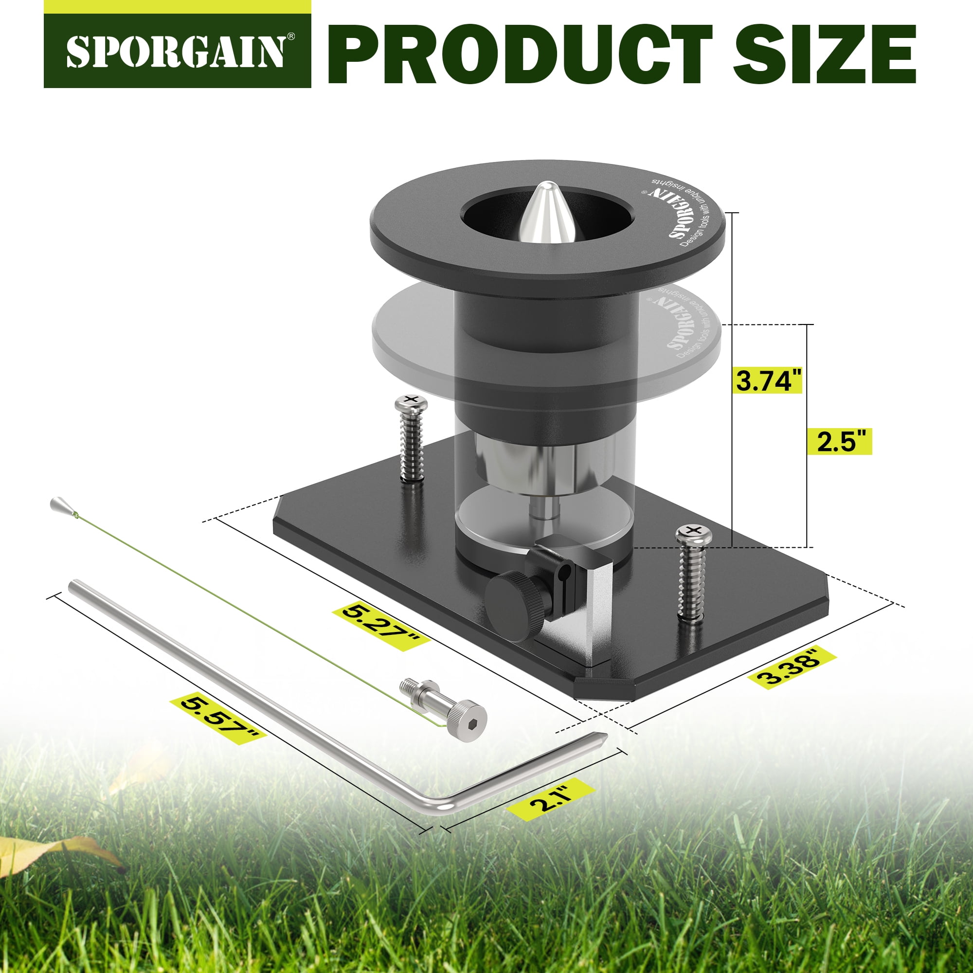 Magnetic High Precision Lawn Mower Blade Balancer - Wall Mounted for Easy Balancing, Durable Black Finish