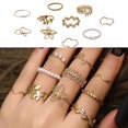thumbnail image 2 of 10pcs Flower Leaf Vine Imitation Pearls Rings Handmade Jewelry Trendy Finger Accessories for Fashion Forward Women, 2 of 4