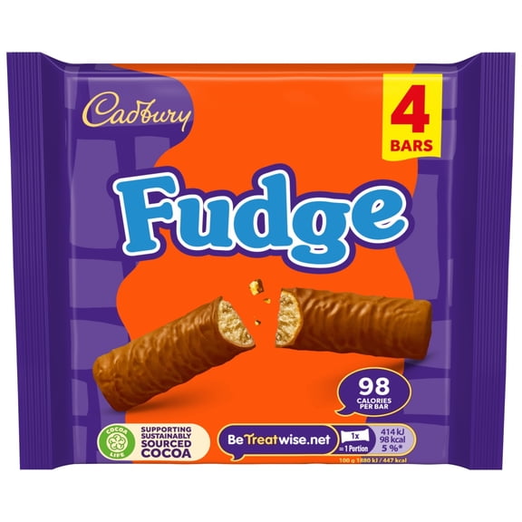 Cadbury Fudge Chocolate Bar 4pk (4 x 22g) (Pack of 1)