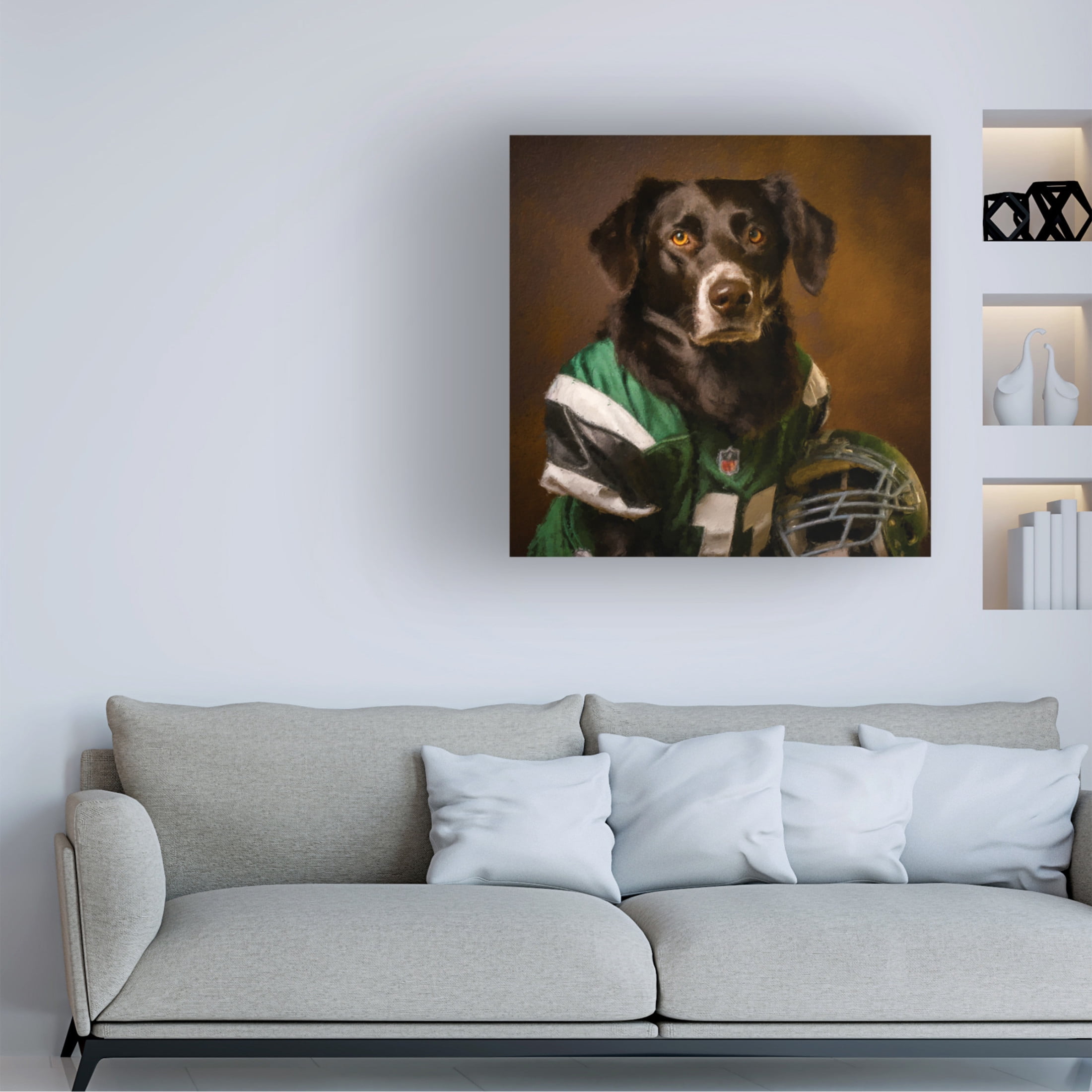 Canvas Wall Art - Sean Parnell 'Football 3' Wall Art for Living Room, Bedroom, or Office Décor by Trademark Fine Art - 35 x 35 Inches