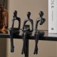 thumbnail image 1 of Black Decorative Statue Abstract Resin Sculpture Ornament Art Figurine Modern Home Decor Accents Office Decor Shelf Decor Tv Cabinet Table Decorations, 1 of 5