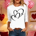 thumbnail image 1 of TaTaai Women's A 3/4 Sleeve Christmas Printed Round-neck Top Gift, 1 of 6