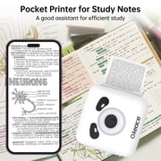 Portable Thermal Printer TP6S for iPhone and Android Phone, 300DPI Wireless Bluetooth Small Thermal Inkless Mini Sticker Printer for Pictures, Travel, Label, DIY, Kids Gifts