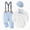 Light Blue, variant on zuwimk Baby Boy Suit Outfit 4PCS Gentleman Set Romper with Suspender Pants Bow Tie for Wedding(0-3 Months,Light Blue)