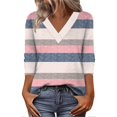 thumbnail image 2 of HLKJKLS Long Sleeve Shirts For Women Casual V Neck Long Sleeve Basic Tee Loose Fit Fall Trendy T Shirt Pink S-3Xl, 2 of 6