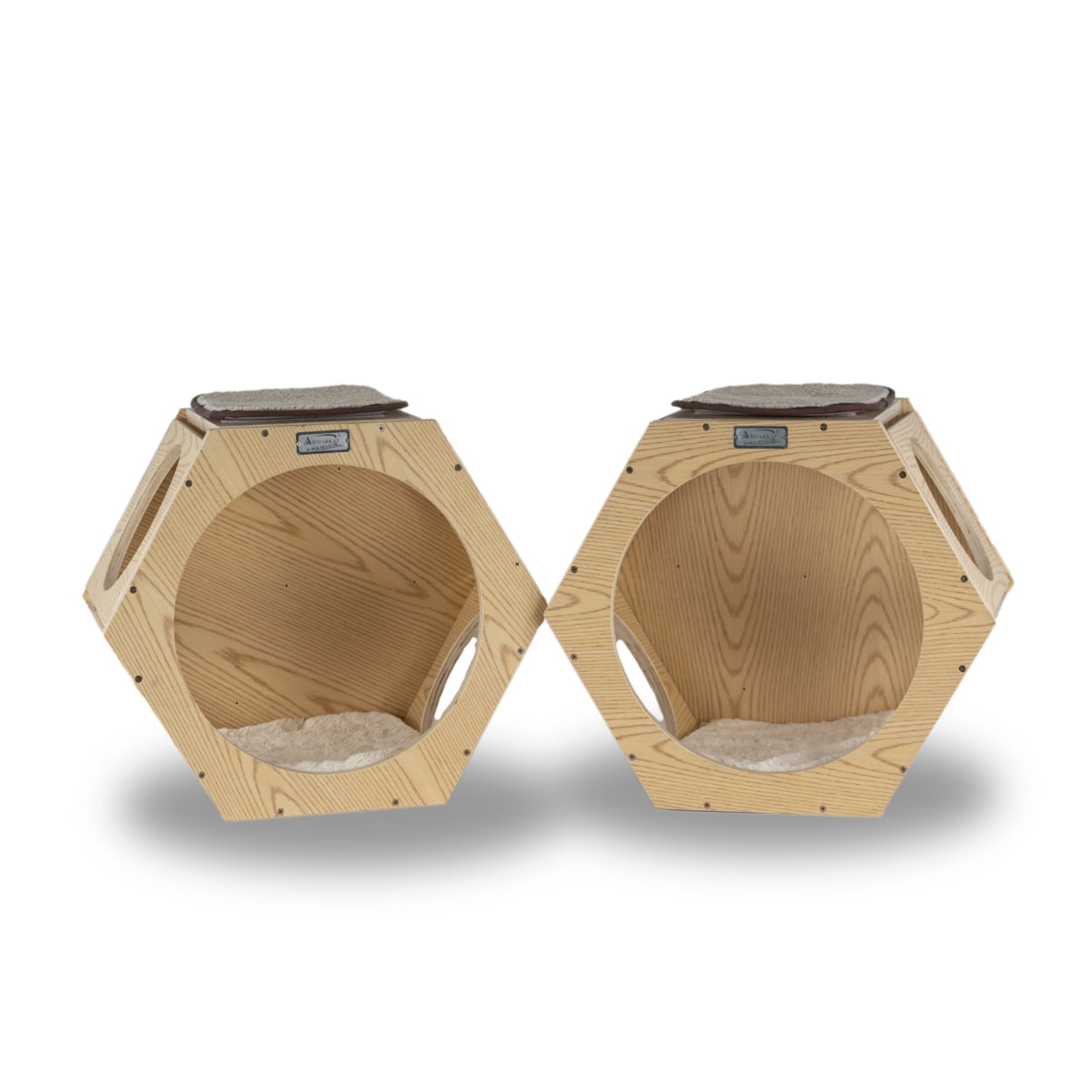 Armarkat Wall Tree Additions Set of Two Natural Wood Cat Shelves W2107A