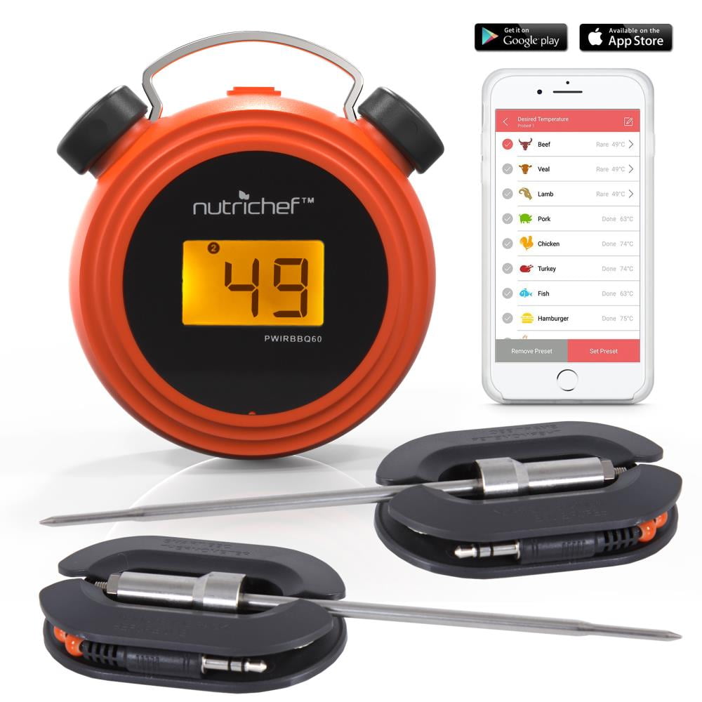 iRegro Smart BBQ Grill Thermometer with free APP, Wireless Smoker  Thermometer IP