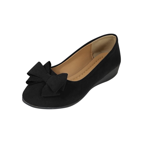 hlysgo Flats for Women Mary Jane Pumps Ballet Dress Comfortable Walking Shoes Casual Work Retro Round-Toe One-Strap Daily Flats Soft Hook & Loop Black 36
