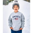 thumbnail image 3 of America Est 1776 Sweatshirt for Men Women & Kids Patriotic USA Flag 4th of July Pullover Gray Sweatshirt Youth Small, 3 of 8