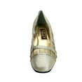 thumbnail image 2 of FUZZY Bliss Women's Wide Width Mesh/Metallic Upper Dress Pumps GOLD 8, 2 of 6