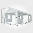 thumbnail image 2 of 10x20FT Portable Garage, 10'x20' Carport Heavy Duty, Galvanized Frame & 180 g PE Waterproof Canopy, with 4 Doors (Included 2 Side Doors), and 4 Windows, for Pickup Truck, and Boat, 2 of 5