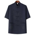 thumbnail image 1 of pstuiky Camisas de manga corta para hombre, Camisa informal de manga corta, cuello alto, lisa y cómoda para hombre camisas casuales para hombre xl, 1 of 3