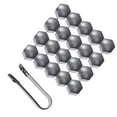 thumbnail image 2 of 21 en 1 Écrou de Roue Hexagonal Couvre Boulons Couvre Vis Protéger les Bouchons 21mm avec Clips (Gris), 2 of 9