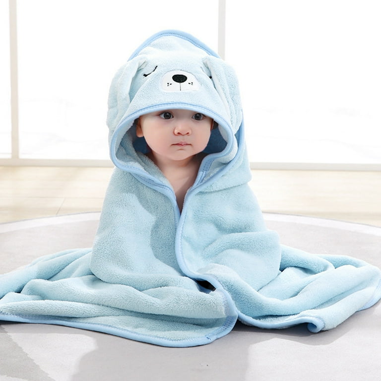 American Soft Linen Baby Hooded Bath Towel Set, 100% Cotton Soft Fluffy Baby Hooded Shower Towels