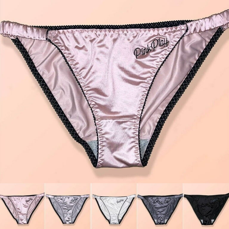Women Sexy Briefs Panties Lace Underwear Knickers Play Lingerie Satin Silk  Panty