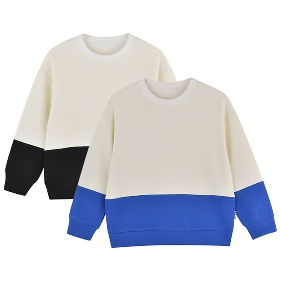 KYAIGUO Kids Toddler Boys Spring Fall Sweatshirt Undershirt Youth Boys Pullovers Round Neck Casual Sweaters Little Big Boys Long Sleeved Sweatsuit for 1-15Years