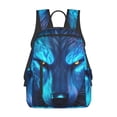 thumbnail image 3 of Balery Futuristic Blue Light Wolf Lightweight Backpack for Men and Women - Durable and Water-Resistant, Ideal for School, Work, Travel, and Everyday Use, 3 of 9
