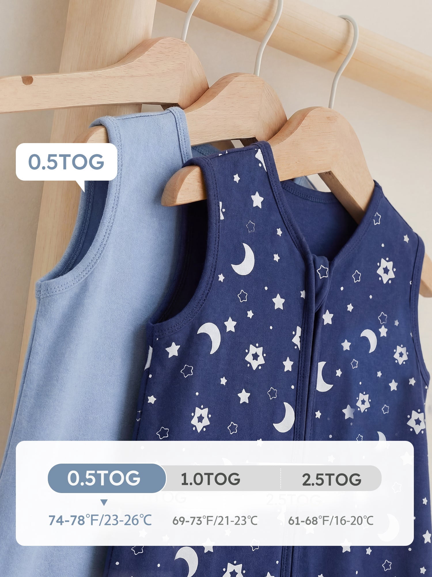 YOOFOSS Baby Sleep Sack 6-12 Months Wearable Blanket for Babies 100% Organic Cotton 2-Way Zipper TOG 0.5 Toddler Sleeping Sack 2 Pack, Sleep Sacks