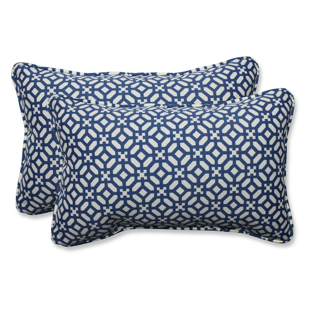 Pillow Perfect Outdoor/ Indoor In The Frame Sapphire Rectangular Throw