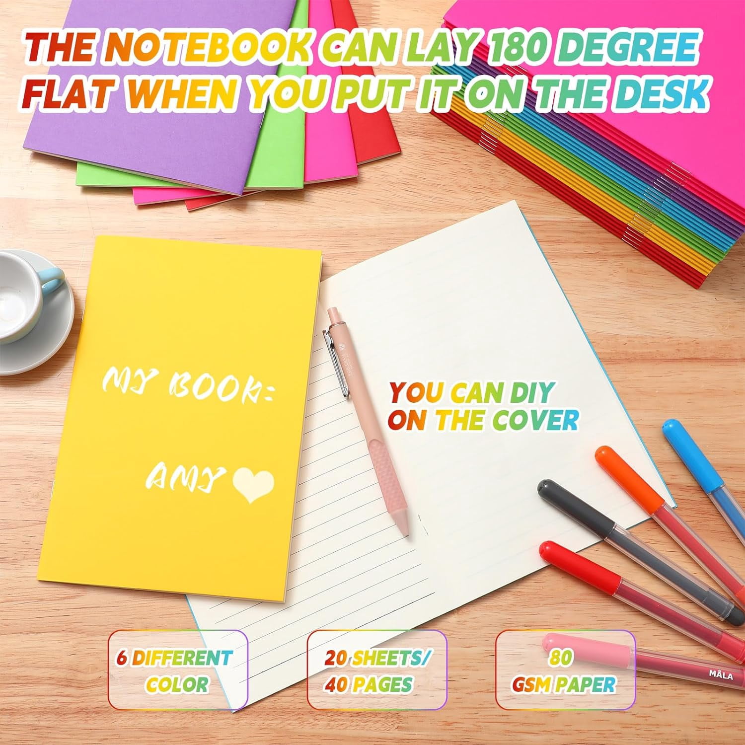 30 Pcs Blank Books to Write Stories Bulk Composition Notebooks Colorful Soft Cover Notebooks for Drawing Ruled Lined Journals Gift (Classic Colors)