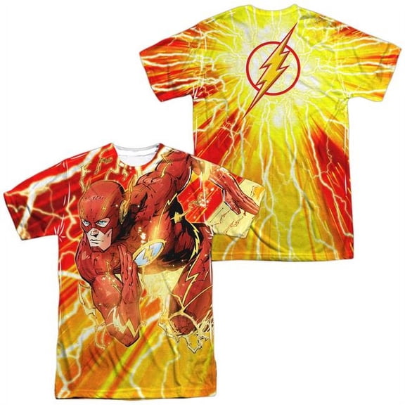 Justice League Of America Men's  Lightning Dash  Sublimation T-shirt White