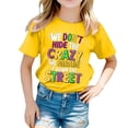 thumbnail image 1 of WEIYLL T-Shirt Fille Imprimé Lettre Col Rond Manches Courtes Décontracté Vêtements pour Tout-Petits 10-11 Ans, 1 of 5