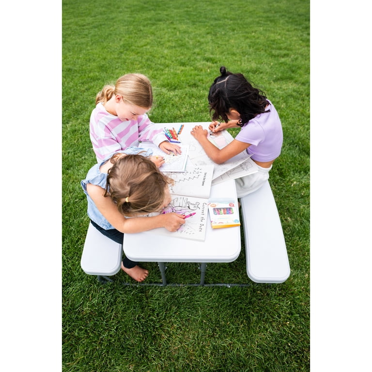 Stansport Compact Kids Picnic Table, White Foldable photo 5