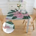 thumbnail image 2 of HAOXIT  Gulbahar White Pink Spring Summer Square  Tablecloth, Block Print Table Cloth for Dining, Weddings, Outdoors, Parties, Grand Millenial Home Decor 46*46, 2 of 7