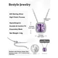 thumbnail image 6 of Bestyle Pendant Necklace for Women Solid 925 Sterling Silver Necklace Created Alexandrite Birthstone Jewelry Valentines Day Christmas Birthday Gift, 6 of 9