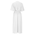 Clearance TOUMENY Women's Summer Short Sleeve V Neck Dress, V Neck
