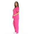 thumbnail image 3 of Just Love Women's Medical Scrubs - Six Pocket Set with Comfortable V-Neck and Cargo Pant (Fuchsia, 3X), 3 of 4