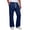 02# Dark Blue, variant on Mens Baggy Bootcut Sweatpants Wide Leg Flared Stretch Elastic Waist Drawstring Cotton Lounge Workout Casual Pants Gray L
