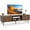 61.8" Walnut, variant on TV Stand for Living Room, Mid Century Modern Entertainment Center for 55/60/65/70 inch TVs, TV Console with Fluted Door Cabinets and Open Shelves, for Bedroom, Living Room, Gray