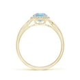 thumbnail image 2 of Angara Natural 0.72 Ct. Aquamarine with Diamond Halo Ring in 14K Yellow Gold for Women (Ring Size: 3.5), 2 of 10