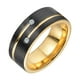 thumbnail image 5 of mm de ancho Anillos de metal cepillado con incrustaciones 12 Sunnimix anillo de acero inoxidable negro, 5 of 8