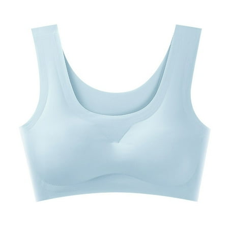WCMZJ Wireless Seamless Bra for Women Sleep Comfort Tank Top Sports Yoga Everyday Bralette Sky Blue S