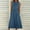 Blue, variant on Women's Dress Sleeveless Casual Denim Dress Round Neck Vintage Overall Buttons Solid Color Dress
